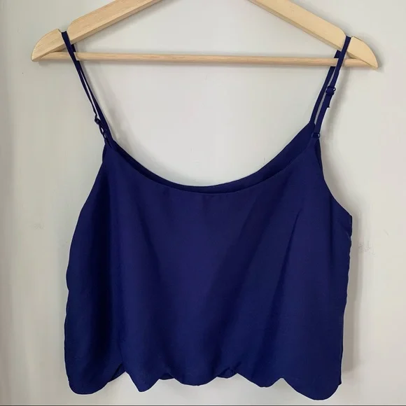 LA Hearts Crop Top Scalloped Hem Adjustable Straps Women’s Medium - Picture 4 of 8